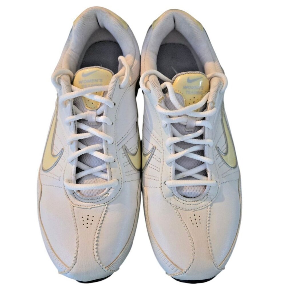 Nike Air Exceed Women's 9.5 White Yellow Training Shoes Lace Up Low Top